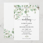 Invitation Élégante verdure mariage eucalyptus (Devant / Derrière)