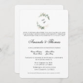 Invitation Elégante verdure minimaliste mariage espagnol (Devant / Derrière)