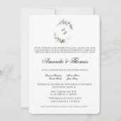 Invitation Elégante verdure minimaliste mariage espagnol (Devant)
