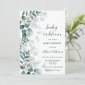 Invitation Élégante verdure moderne eucalyptus baby shower (Debout devant)