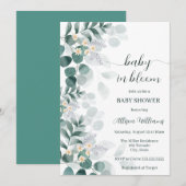 Invitation Elégante verdure moderne eucalyptus baby shower pa (Devant / Derrière)