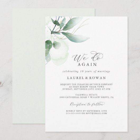 Invitation Élégante Verdure Nous Réalisons Le Renouveau (Devant / Derrière)