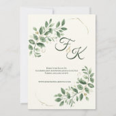 Invitation Élégante verdure or botanique script personnalisé (Dos)