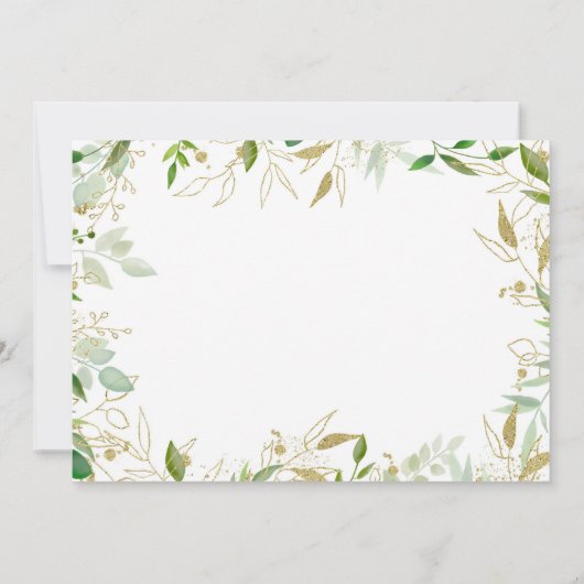 Invitation Élégante verdure or Joyeux Script de Nouvel An (Dos)