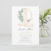 Invitation Elégante verdure or Mariage Fête des mariées de ro (Debout devant)