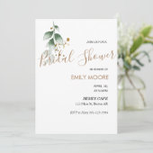 Invitation Elégante verdure or moderne nuptiale (Debout devant)