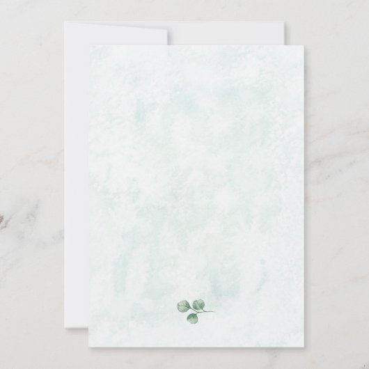 Invitation Elégante verdure Or tout en un Mariage (Dos)