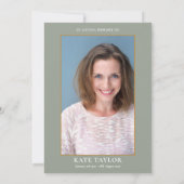 Invitation Élégante verdure Photo Célébration de la vie Funér (Dos)