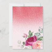 Invitation Elégante verdure Rose Floral Parties scintillant r (Dos)