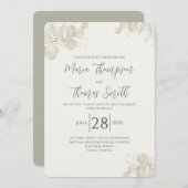 Invitation Élégante Verdure Sage Vert Floral Foliage Simple (Devant / Derrière)