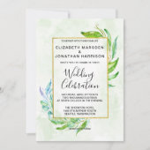 Invitation Élégante verdure Simple Mariage de feuillage (Devant)