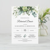 Invitation Élégante verdure succulente répétition florale feu (Debout devant)