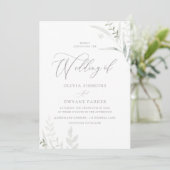 Invitation Elégante verdure Toutes les saisons Mariage (Debout devant)