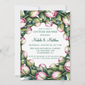 Invitation Elégante verdure Wreath Rose Bud Couples douche (Devant)