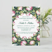 Invitation Elégante verdure Wreath Rose Bud Couples douche (Debout devant)