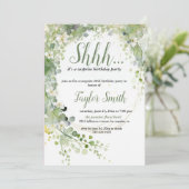 Invitation élégante verte pour une fête surprise f (Debout devant)