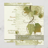Invitation Elégante vigne mariage de automne douche nuptiale (Devant / Derrière)