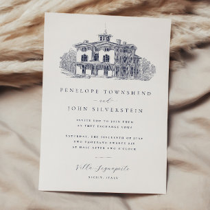 Invitation Elégante Villa italienne Vintage Destination Maria
