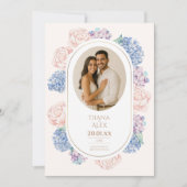 Invitation Élégante Vintage d'aquarelle florale (Devant)