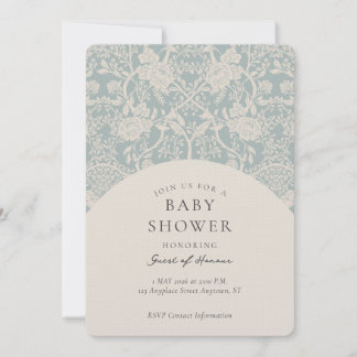 Invitation élégante vintage florale damassée pour