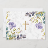 Invitation Élégante Vintage Florale Première Communion Saint (Dos)