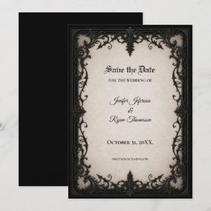 Invitation élégante vintage gothique pour sauver l