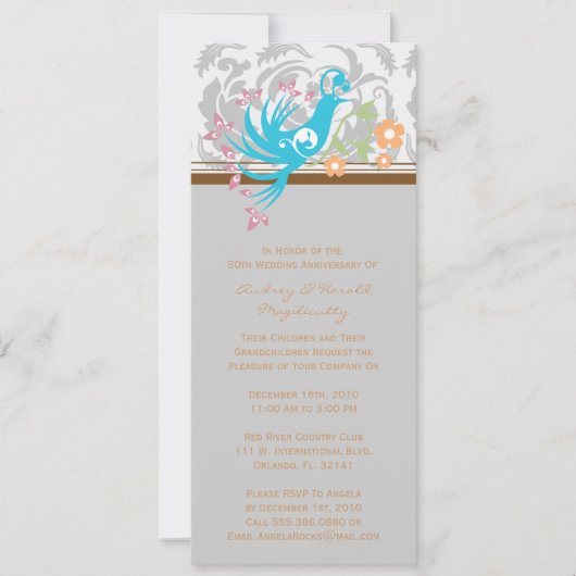 Invitation élégante vintage pour une fête d'annive (Devant)