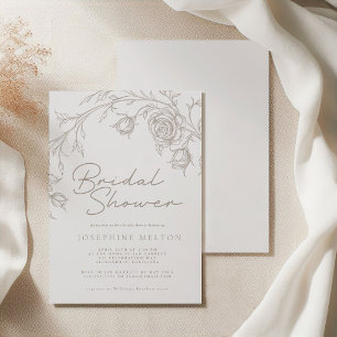 Invitation élégante vintage sépia pour une douche
