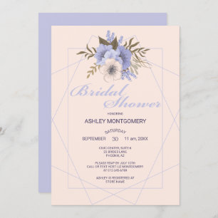 Invitation Élégante Violet cinq Roses pétales Fête des mariée