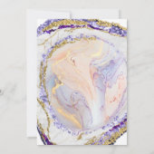 Invitation Élégante Violet Et Marbre D'Or 21ème Anniversaire  (Dos)