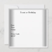 Invitation Élégante Violet Silver White Event Party (Dos)