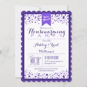 Invitation Élégante Violet violet violet blanc Fête de réchau