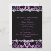 Invitation élégante violette damassée pour l'enter (Dos)