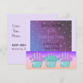 Invitation élégante violette pour les 40 ans (Devant / Derrière)