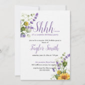 Invitation élégante violette pour une fête surpris (Devant)