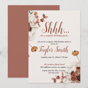 Invitation élégante violette pour une fête surpris