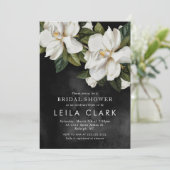 Invitation Élégante White Magnolia Bridal Shower (Debout devant)