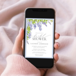 Invitation Elégante Wisteria Aquarelle Fête des mariées flora