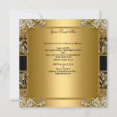 Invitation Elégante Zebra Gold Leopard 50e fête d'anniversair (Dos)
