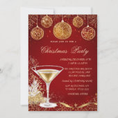 Invitation Élégantes boules de Noël, Compagnie Rouge Champagn (Devant)