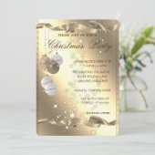 Invitation Élégantes boules de Noël, Étincelle, Fête de Noël (Debout devant)