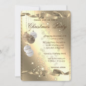 Invitation Élégantes boules de Noël, Étincelle, Fête de Noël (Devant)