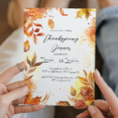 Invitation Elégantes couleurs florales et automnales Thanksgi