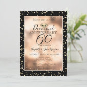 Invitation Élégantes Diamants Or, Confettis Mariage Anniversa (Debout devant)