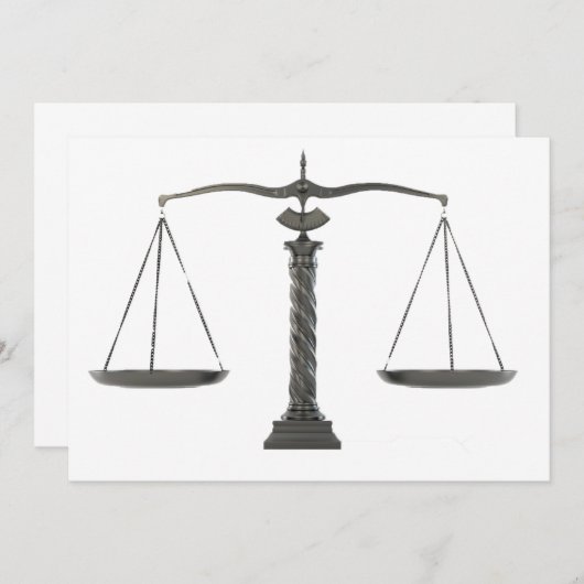 Invitation Élégantes échelles de justice (Devant / Derrière)