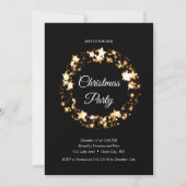 Invitation Élégantes étoiles à paillettes noires (Devant)