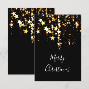 Invitation élégantes étoiles d'or Joyeux Noël modernes