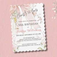*Élégantes Félicitations pour 30 Ans Ruban Rose Fl