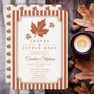 Invitation Élégantes Feuilles & Petits Bébés en Route Baby Sh