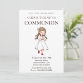 Invitation Élégantes filles première communion (Debout devant)